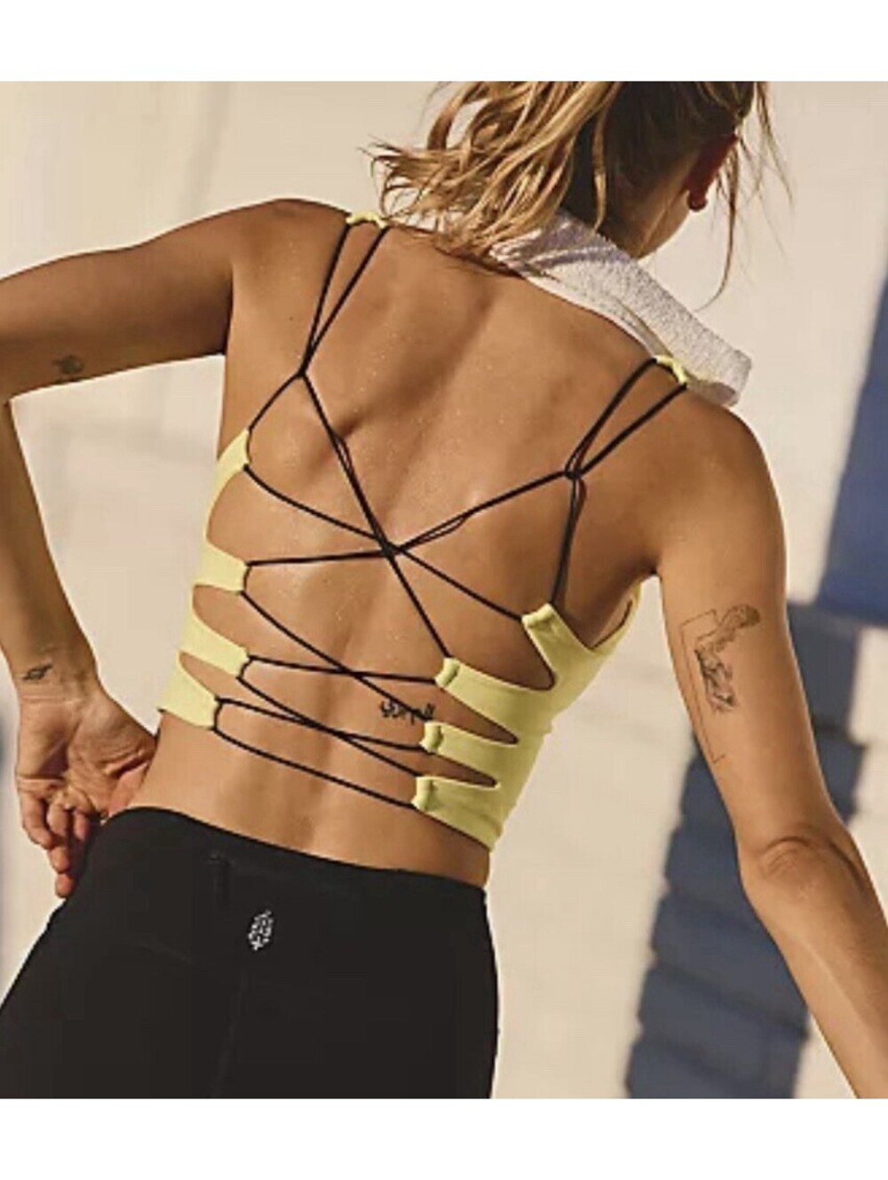 Free People Movement She's Got Rhythm CamI SM Sour Citrus Strappy Athletic NEW